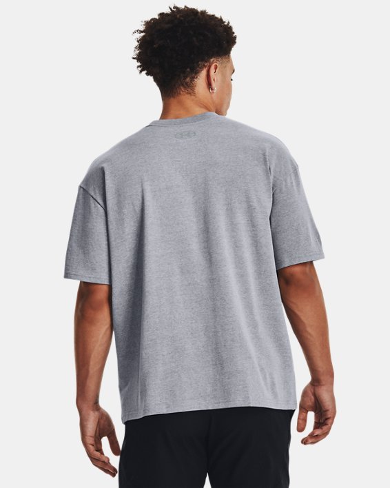 Men's UA Arch Oversized Heavyweight Short Sleeve in Gray image number 1
